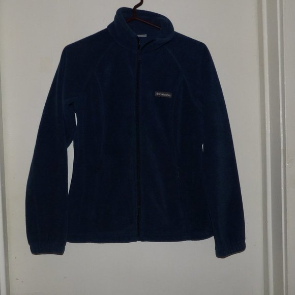 Columbia Navy Blue Fleece Zippered Jacket Sz M - Picture 1 of 5
